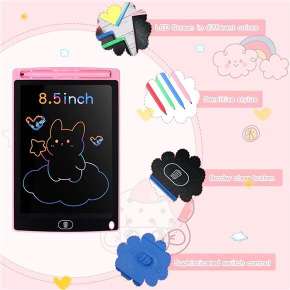 4 Pcs LCD Writing Tablet for Kids 8.5 Inch Doodle Board Drawing Tablet Toys - Picture 2 of 7